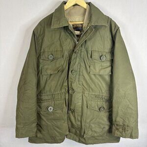 Vintage Military-Style Olive Green Down Jacket Pioneer Vancouver Canada XL Parka